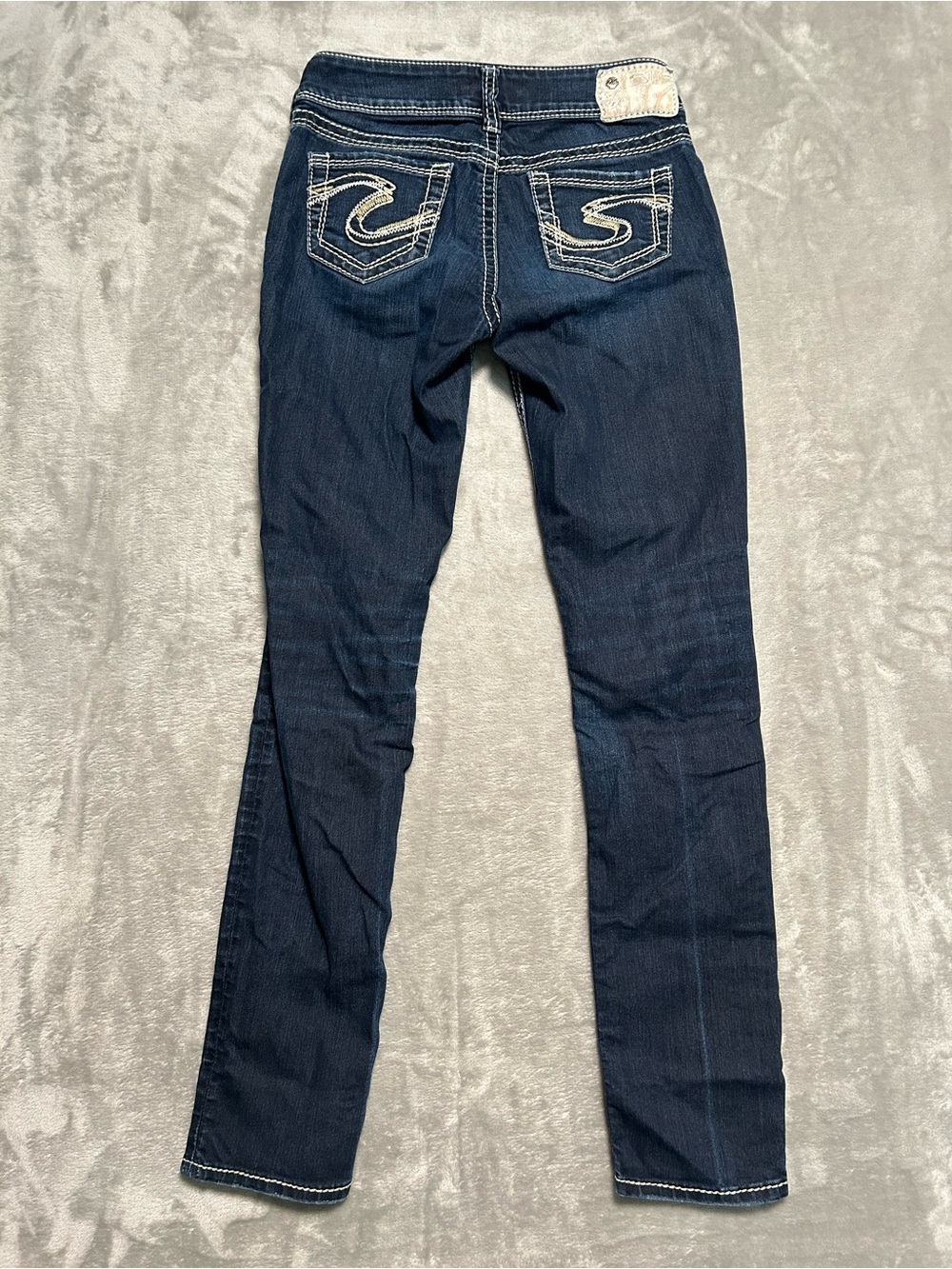 Silver Suki Skinny Jeans Women’s 26/31 Dark Wash Denim Heavy Stitch - Picture 2 of 8